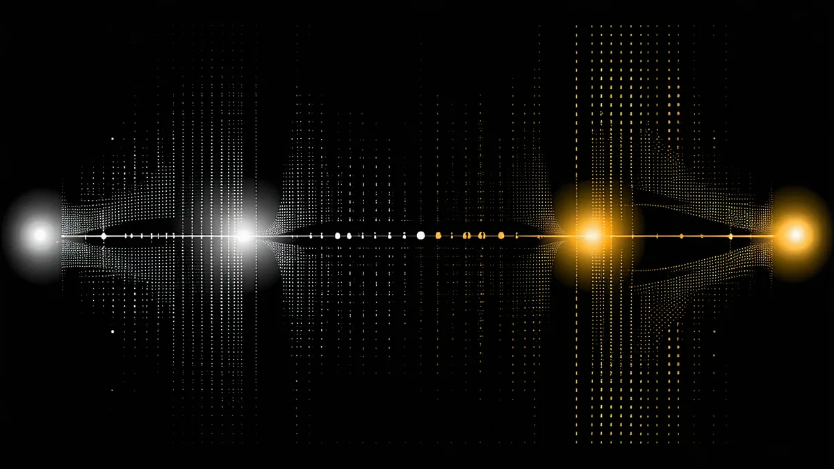 Abstract visualization of route stops being dynamically reordered in sequence